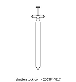 Sword Vector Icon.Outline Vector Icon Isolated On White Background Sword.