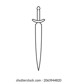 Sword vector icon.Outline vector icon isolated on white background sword.