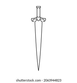 Icono de vector de espadas.Icono de vector de contorno aislado en la espada de fondo blanca.