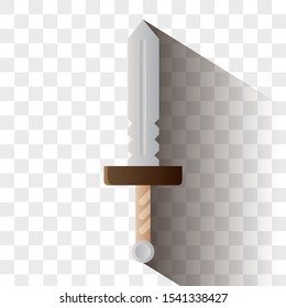 Sword vector illustration. Logo or icon for game UI or achievement. Isolated on white background.