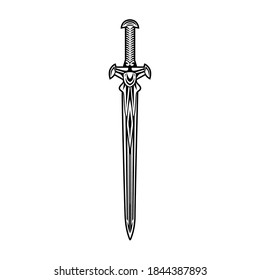 Sword Vector Illustration Medieval Scandinavian Weapon Stock Vector ...