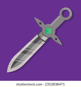 sword vector illustration on purple background.