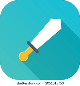 Ilustración vectorial de espada sobre un fondo transparente. Símbolos de calidad premium. Icono de color plano de línea vectorial para el concepto y el diseño gráfico.