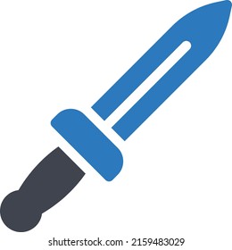 espada   Ilustración vectorial en un fondo transparente. Símbolos de calidad superior. Iconos vectoriales de glifos para diseño de conceptos y gráficos.