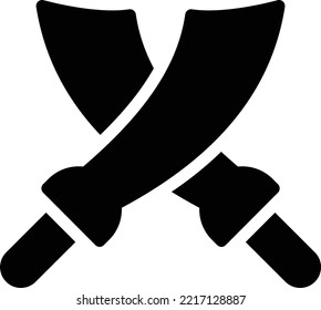 Ilustración vectorial de espada sobre un fondo transparente. Símbolos de calidad premium. Iconos vectoriales de glifos para diseño de conceptos y gráficos. 
