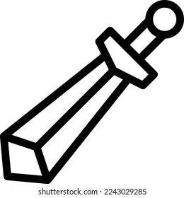 Ilustración vectorial de espada sobre un fondo transparente. Símbolos de calidad superior. Iconos vectoriales de línea delgada para el diseño de conceptos y gráficos. 
