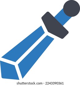 Schwert-Vektorgrafik auf transparentem Hintergrund. Hochwertige Symbole. Glyphen Vektorsymbole für Konzept und Grafikdesign. 
