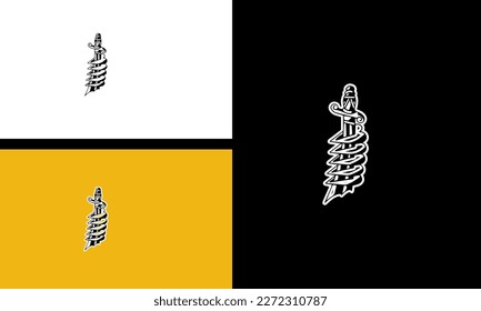 sword vector illustration outline design