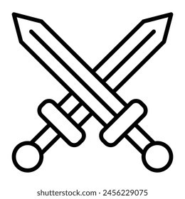 Diseño de iconos de línea de Vector de espada