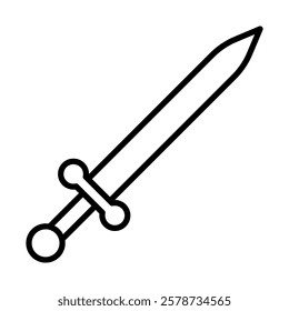 Sword Vector Line Icon Design