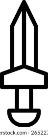 Sword Vector Line Icon Design