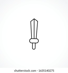 sword vector line icon on white background