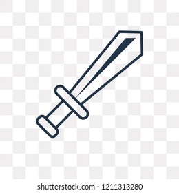 Sword vector outline icon isolated on transparent background, high quality linear Sword transparency concept can be used web and mobile