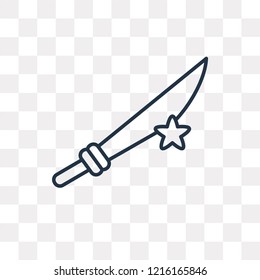 Sword vector outline icon isolated on transparent background, high quality linear Sword transparency concept can be used web and mobile