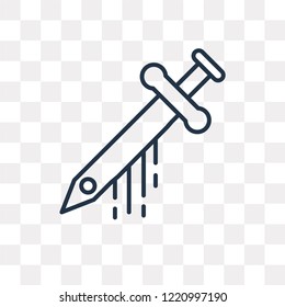 Sword vector outline icon isolated on transparent background, high quality linear Sword transparency concept can be used web and mobile
