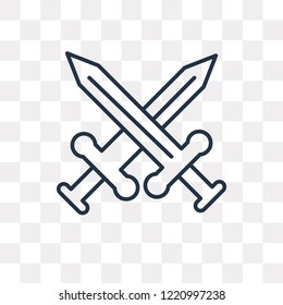 Sword vector outline icon isolated on transparent background, high quality linear Sword transparency concept can be used web and mobile