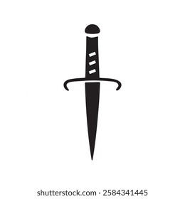 Sword vector silhouette illustration design on white background. Viking sword silhouette vector illustration design on white background.