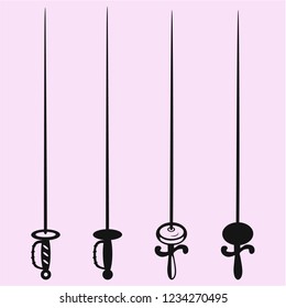 sword vector silhouette isolated