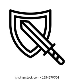 sword vector thin line icon