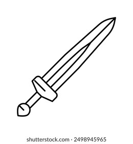 Espada vikingo línea icono Vector. espada vikingo signo. contorno aislado símbolo ilustración negra