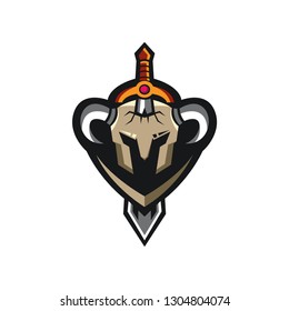 Sword Warrior Helmet Logo Sports
