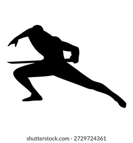 Sword Warrior Silhouette Vector Image