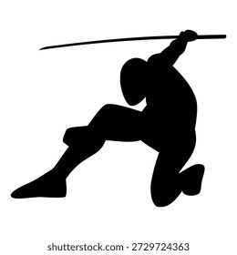 Sword Warrior Silhouette Vector Image