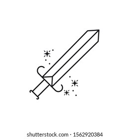 sword weapon fantasy line design vector illustration