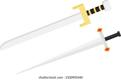 Sword weapon, illustration, vector on a white background.
