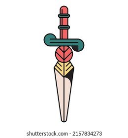 sword weapon tattoo old school