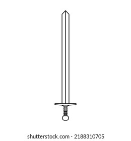 Sword Weapon Vector Illustration Icon Outline Stock Vector (Royalty ...