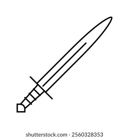 sword weapon war line icon vector. sword weapon war sign. isolated contour symbol black illustration