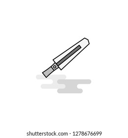 Sword  Web Icon. Flat Line Filled Gray Icon Vector