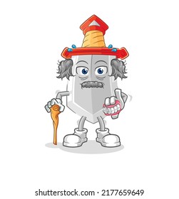 the sword white haired old man. character vector