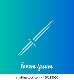 Sword White stroke fill with blue & green gradient background Icon / Logo Design