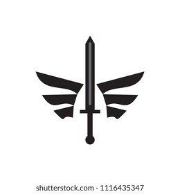 Sword with wing logo