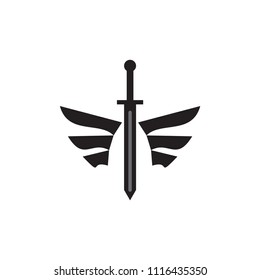 Sword with wing logo