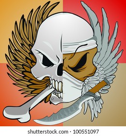 sword wing skull