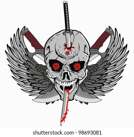 sword wing skull