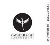 Sword Winged Logo Vector Template Design