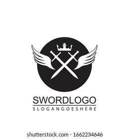 Sword Winged Logo Vector Template Design