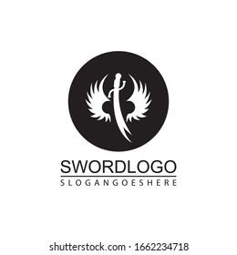 Sword Winged Logo Vector Template Design