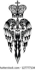 Sword with wings and crown