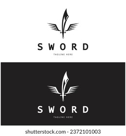 Sword with wings and king vector image