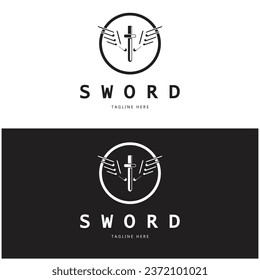 Sword with wings and king vector image