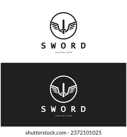 Sword with wings and king vector image