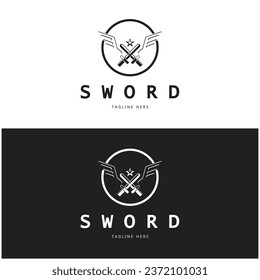 Sword with wings and king vector image