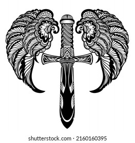 Espada con alas para tu diseño