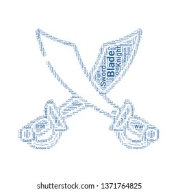 sword word cloud. tag cloud about sword