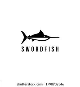 swordfish blue marlin logo design vector illustration